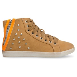 Deportivas Altas Con Tachuelas 6573 Camel marrón multicolor