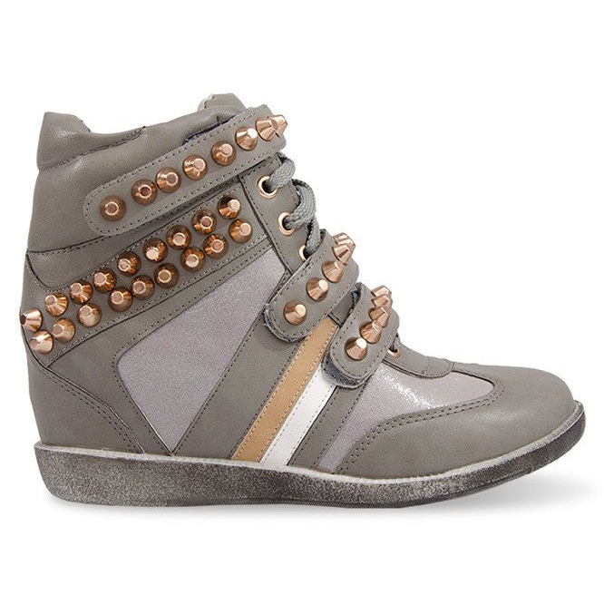 Zapatillas Boots On Wedge F1001 Gris verde Zapatillas Boots On Wedge F1001 Gris verde
