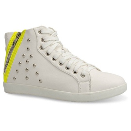 Deportivas altas con tachuelas 6573 Blanco Deportivas altas con tachuelas 6573 Blanco