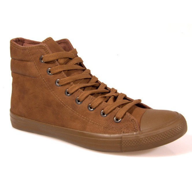 Deportivas Altas Piel 202 Camel marrón