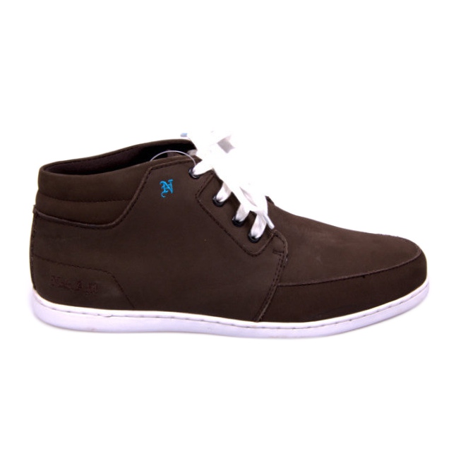 Zapatillas altas de cuero marrón medio