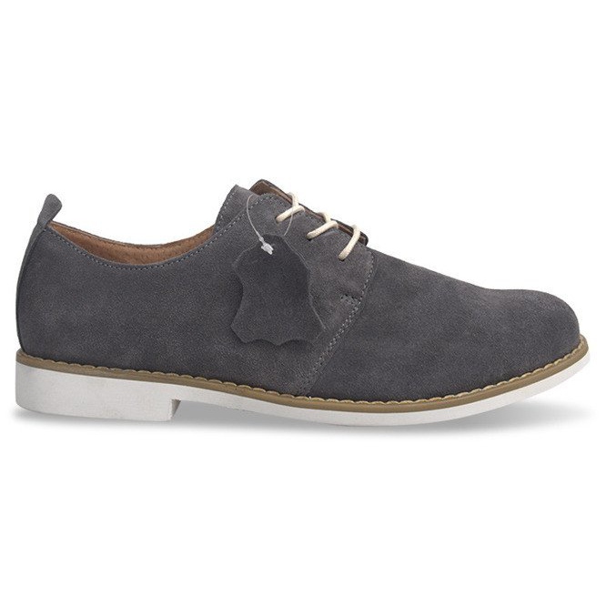 Zapatos Piel Cordones LJ12 Gris