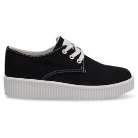 Zapatillas Creepers BK-15 negras con cordones negro