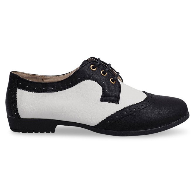 Zapatos Jazz Clásicos 4D85G Negro blanco