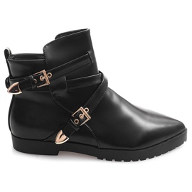 Botas Cálidas Elegantes Con Hebilla HW13 Negro