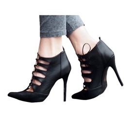 Sandalias altas ricamente decoradas 11033-1 negro