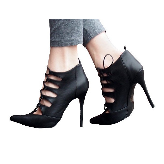 Sandalias altas ricamente decoradas 11033-1 negro