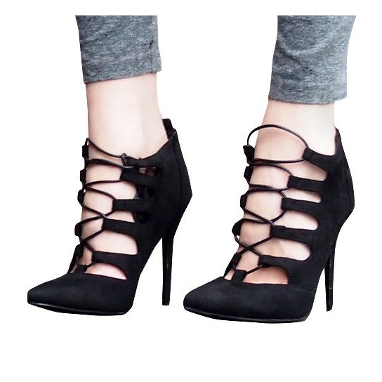 Sandalias Botas Altas Ante 11033-1A Negro Sandalias Botas Altas Ante 11033-1A Negro