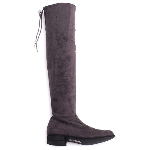 Botas Altas Ante Lycra 3037 Gris Botas Altas Ante Lycra 3037 Gris