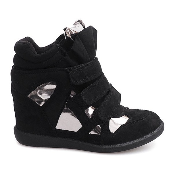Deportivas Cuña Con Velcro 6041 Negro