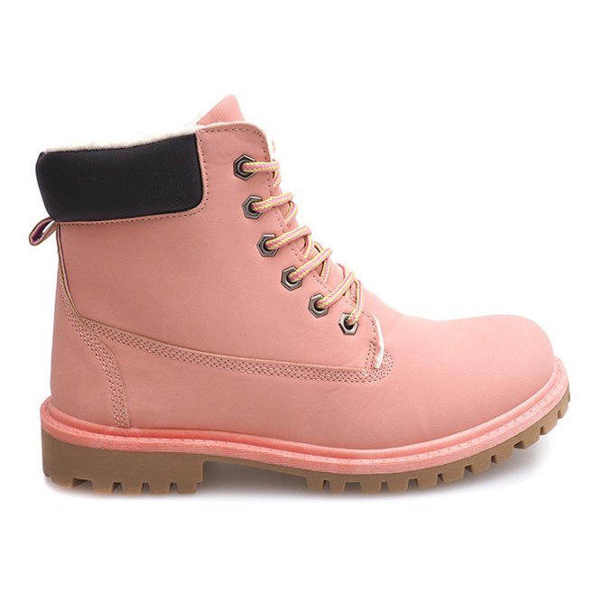 Botas de madera de otoño B788 Rosa rosado