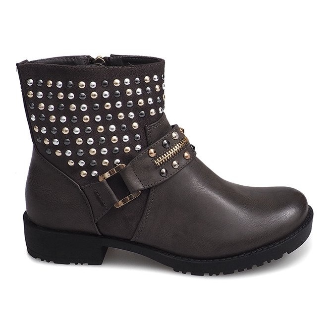 Botas motorizadas con tachuelas 1636 gris