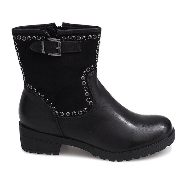 Botas motorizadas con tachuelas 1640 Negro Botas motorizadas con tachuelas 1640 Negro