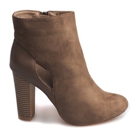 Botines Ante En Pilar Con Cremallera T-10 Beige