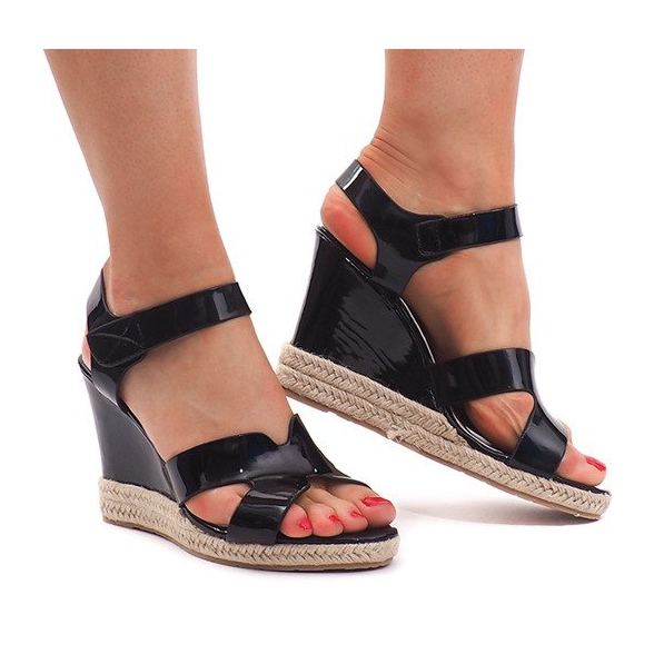 Sandalias de cuña 5H5670 Negro Sandalias de cuña 5H5670 Negro