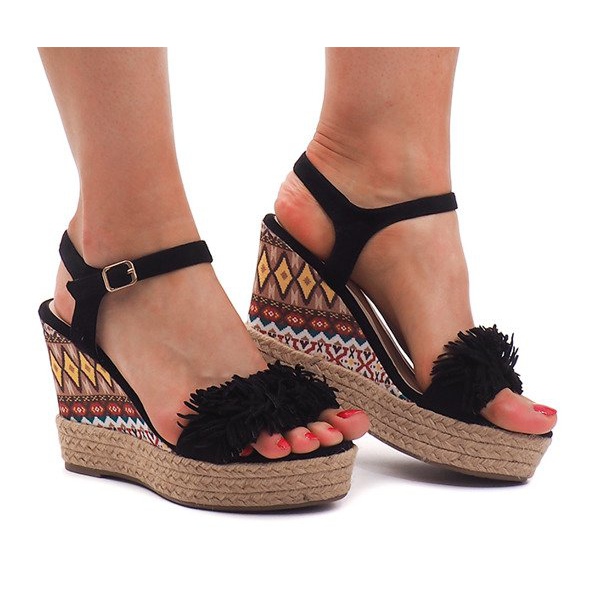 Sandalias de cuña Alpargatas FY8288 Negro Sandalias de cuña Alpargatas FY8288 Negro