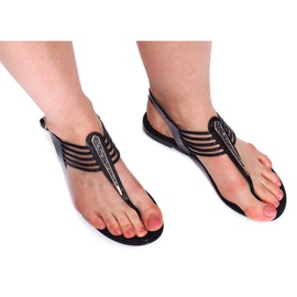 Sandalias Meliski con Cyrkoniami 001-356 Negro