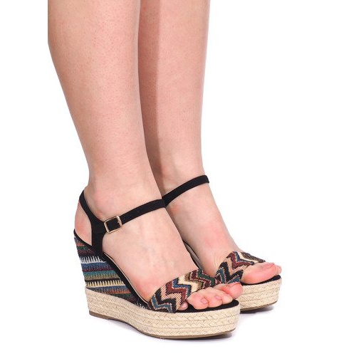 Sandalias Cuña 100-540 Negro Sandalias Cuña 100-540 Negro