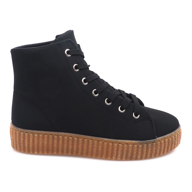 Botas Creepers en la plataforma negra AM-1103 negro Botas Creepers en la plataforma negra AM-1103 negro