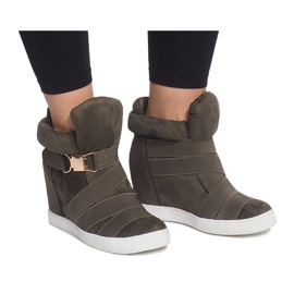 Zapatillas de cuña 6671-Y Verde