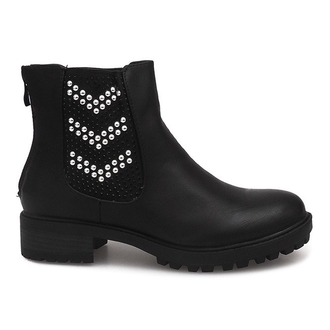 Botas motorizadas con tachuelas LL98 Negro Botas motorizadas con tachuelas LL98 Negro