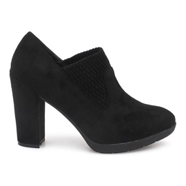Botines de ante en un poste 6-232 Negro