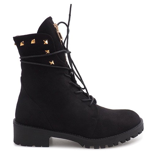 Trappers decorados en ante H99-17 Negro