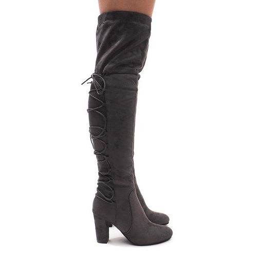 Botas de ante en una barra 15135-67 Gris Botas de ante en una barra 15135-67 Gris