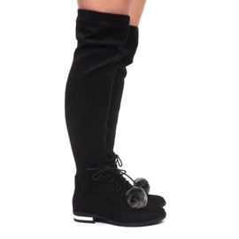 Botas Ante Pompon G-41 Negro