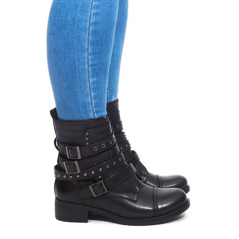 Botas cálidas con hebilla M172 Negro