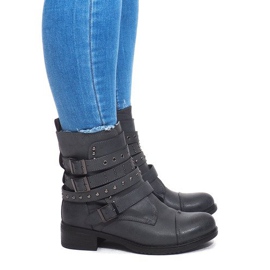 Botas cálidas con hebilla M172 Gris