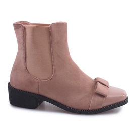 Botas cálidas con lazo LS3006 Rosa