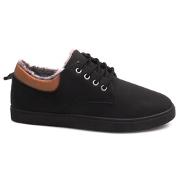 Zapatillas Cálidas Con Piel E655-1 Negro Zapatillas Cálidas Con Piel E655-1 Negro
