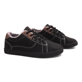 Zapatillas Cálidas Con Piel E754M-1 Negro