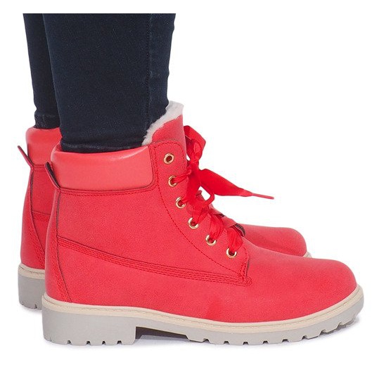 Tramperos Timberki aislados TL0127-4 Rojo Tramperos Timberki aislados TL0127-4 Rojo