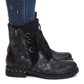 Botas calientes y gastadas S113 Negro