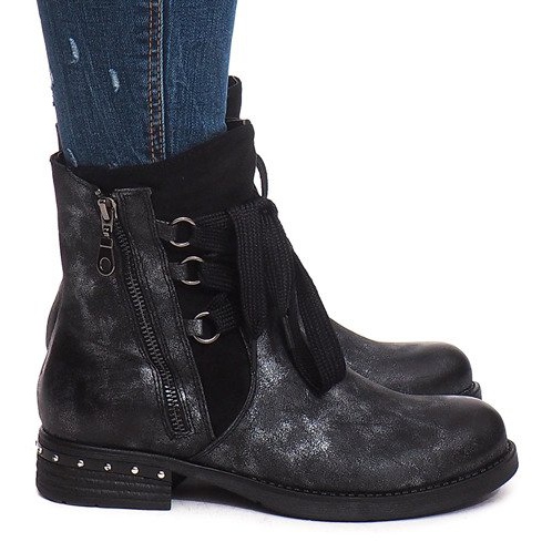 Botas calientes y gastadas S113 Negro