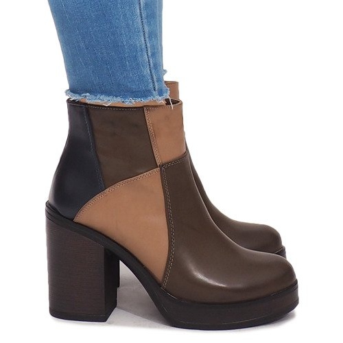 Botas en el talón con elástico YBS280 Khaki multicolor verde