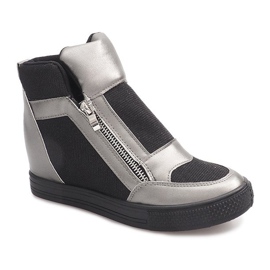 Zapatillas de cuña TL020-3 negro gris