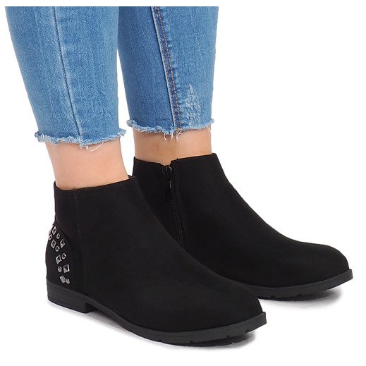 Botas de ante con tachuelas 30696 Negro