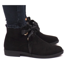 Botines y Lazos de Ante C-15 Negro