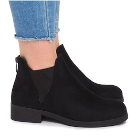 Botas de ante con banda elástica 8203Y Negro