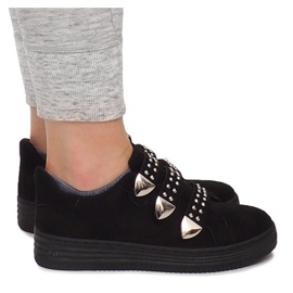 Deportivas Con Velcro Con Lentejuelas AB-3 Negro