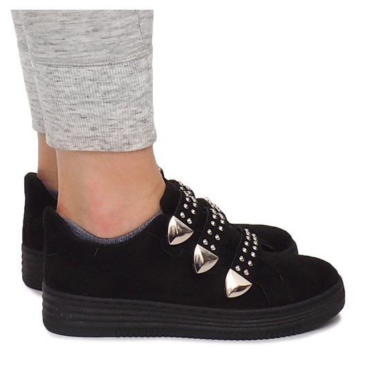 Deportivas Con Velcro Con Lentejuelas AB-3 Negro