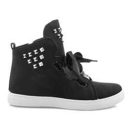 Botines de ante y lazos TL0149-2 Negro