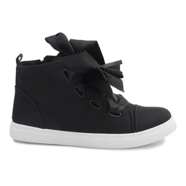 Botines de ante con lazos TL0148-4 Negro