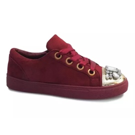 Zapatillas de deporte ricamente decoradas 6192 Rojo