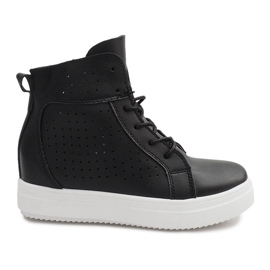 Zapatos deportivos con cuña calada NB53P Negro