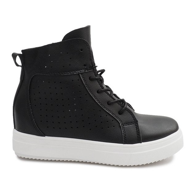 Zapatos deportivos con cuña calada NB53P Negro Zapatos deportivos con cuña calada NB53P Negro