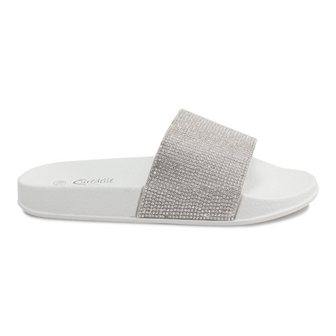 Pantuflas Brillantes Lentejuelas SL-32 Blanco gris